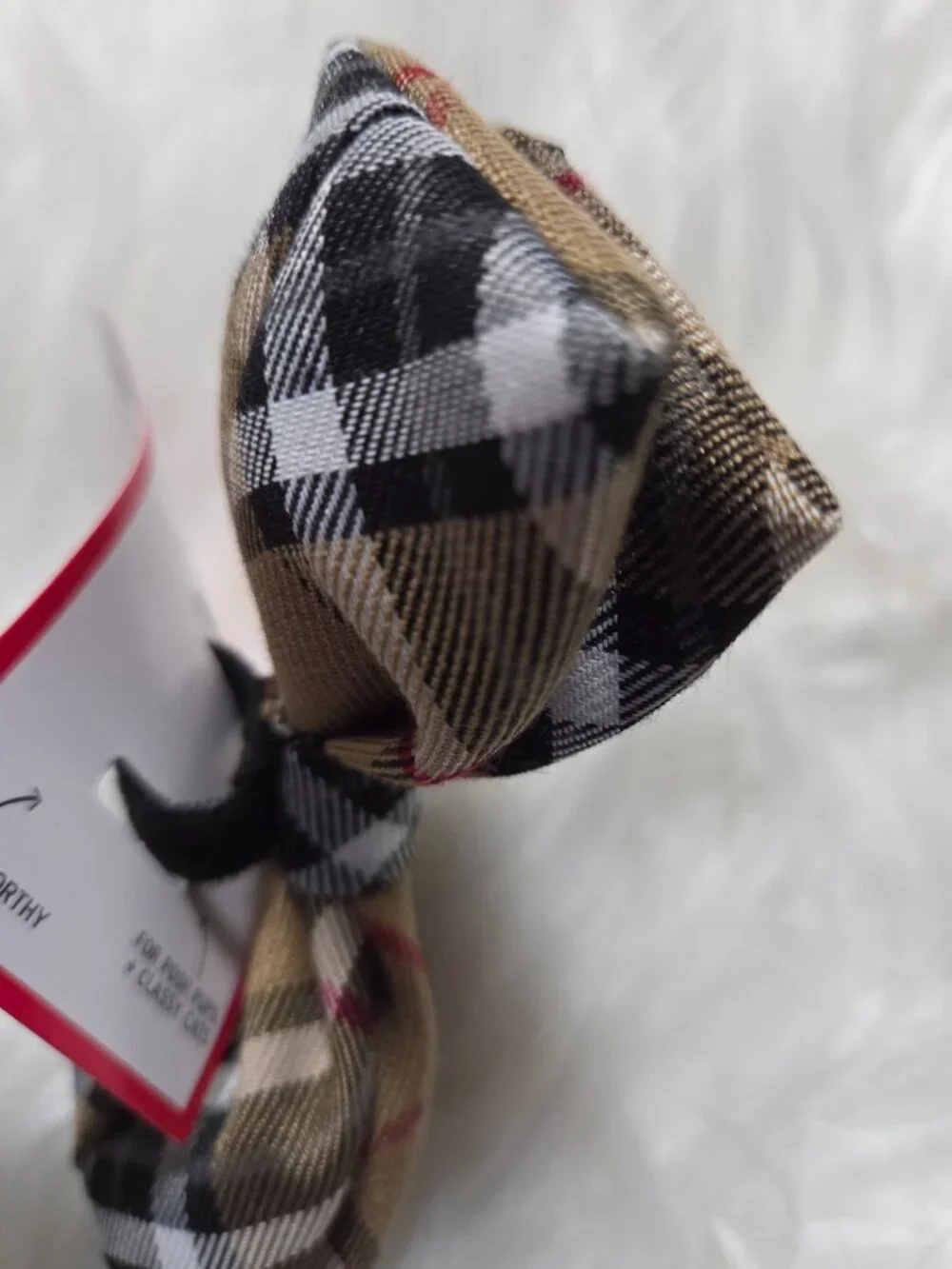 The Worthy Dog Plaid Design Collar Bow